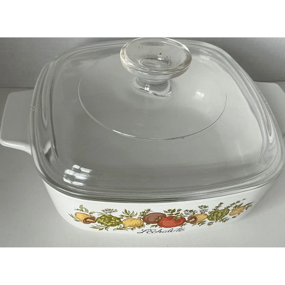Corning Ware Vintage Spice of Life L'Echalote Casserole Dish 1 Quart A-1-B Lid